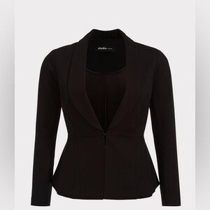 Torrid Studio Luxe Ponte Peplum Black Blazer